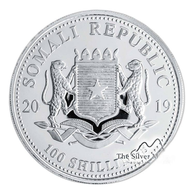 1 Troy ounce zilveren munt Somalische Olifant 2019 perspectief 3