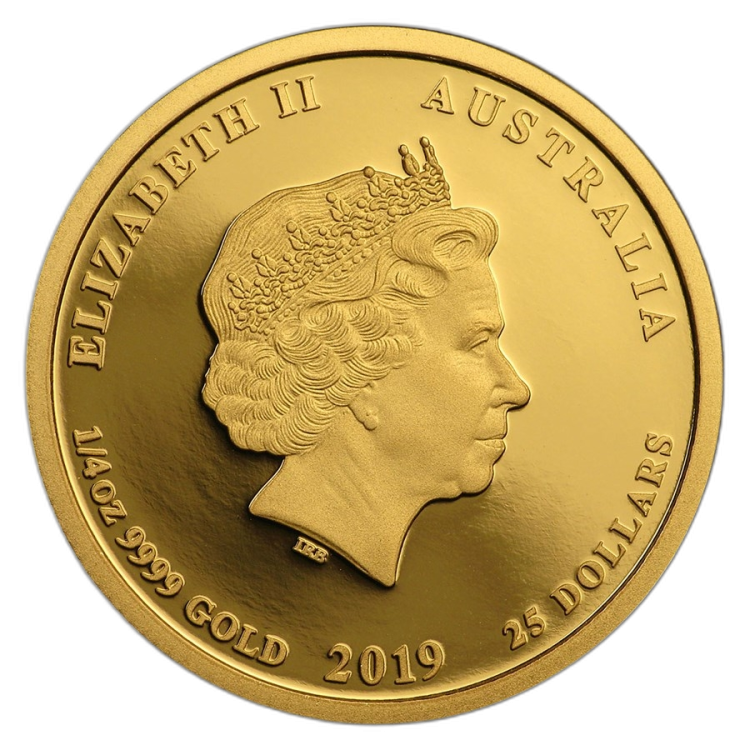 1/4 Troy ounce gold coin Lunar 2019 Proof back