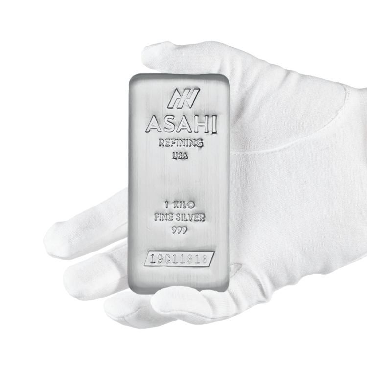 1 Kilogram zilver baar BTW-vrij Asahi  - opslag in Zurich perspectief 2