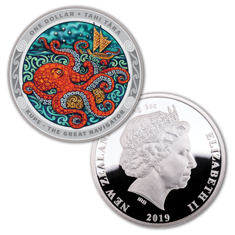 2 x 1 Troy ounce zilveren munten set Kupe - de grote navigator Proof 2019 perspectief 2