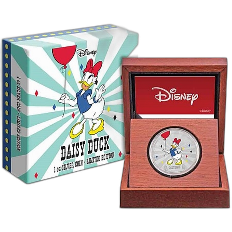 1 Troy ounce zilveren munt Disney Daisy Duck 2019 perspectief 2