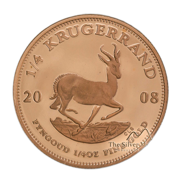 1/4 Troy ounce gouden munt Krugerrand proof perspectief 3