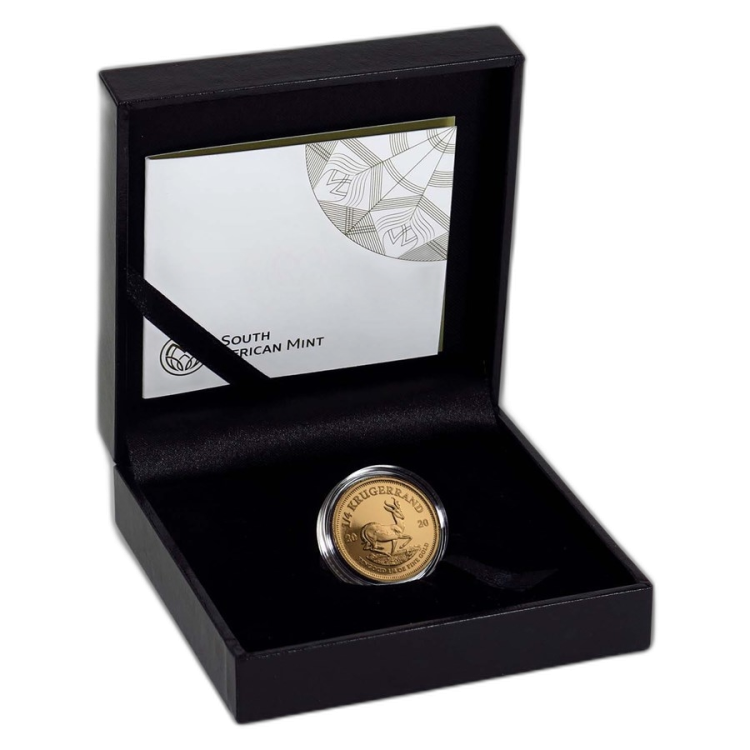 1/4 Troy ounce gouden munt Krugerrand proof perspectief 4