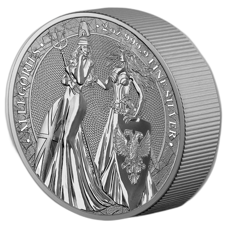2 Troy ounce zilveren munt Germania Allegories 2019 perspectief 3