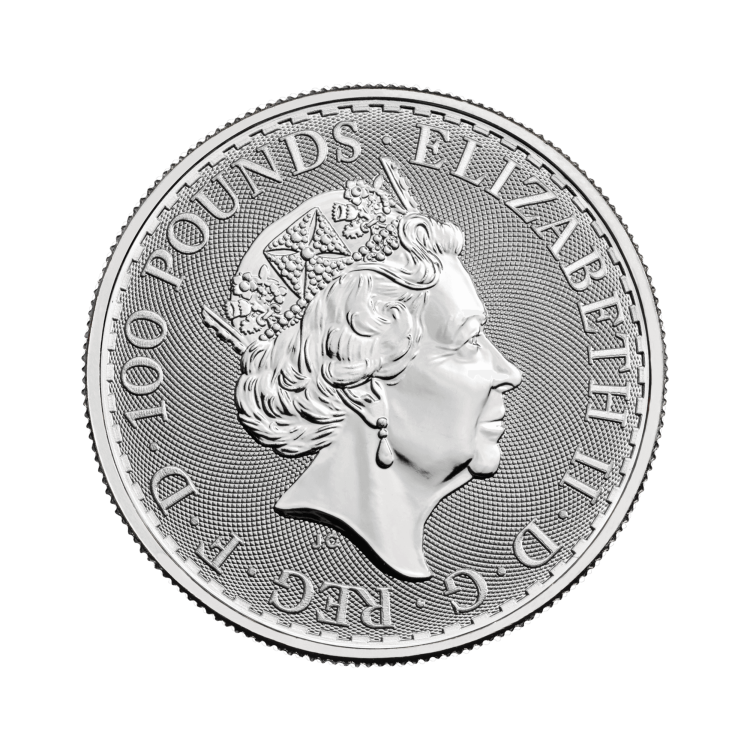 1 Troy ounce platina munt Britannia achterkant