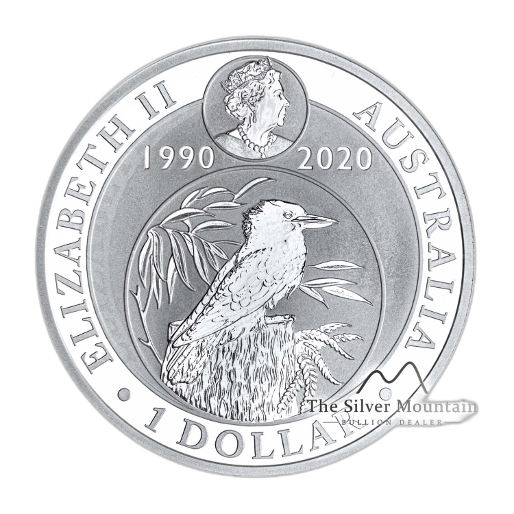 1 Troy ounce zilveren munt Kookaburra 2020 perspectief 1