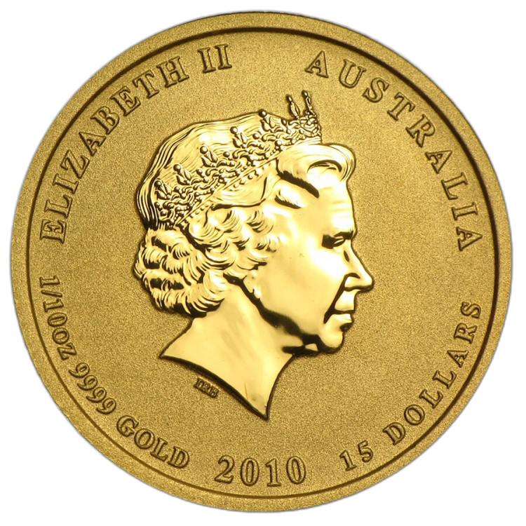 1/10 Troy ounce gouden munt Lunar 2010 back