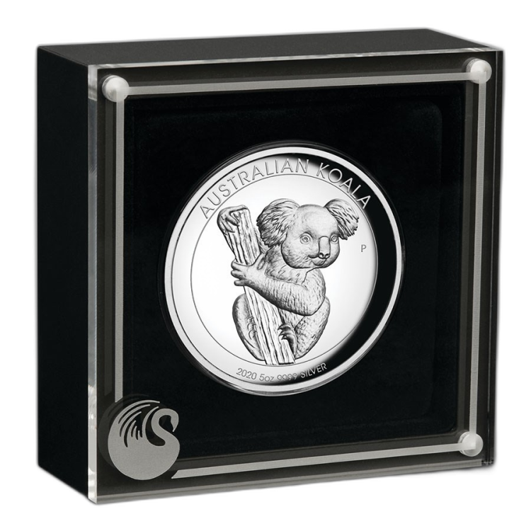 5 Troy ounce silver coin Koala 2020 Proof back