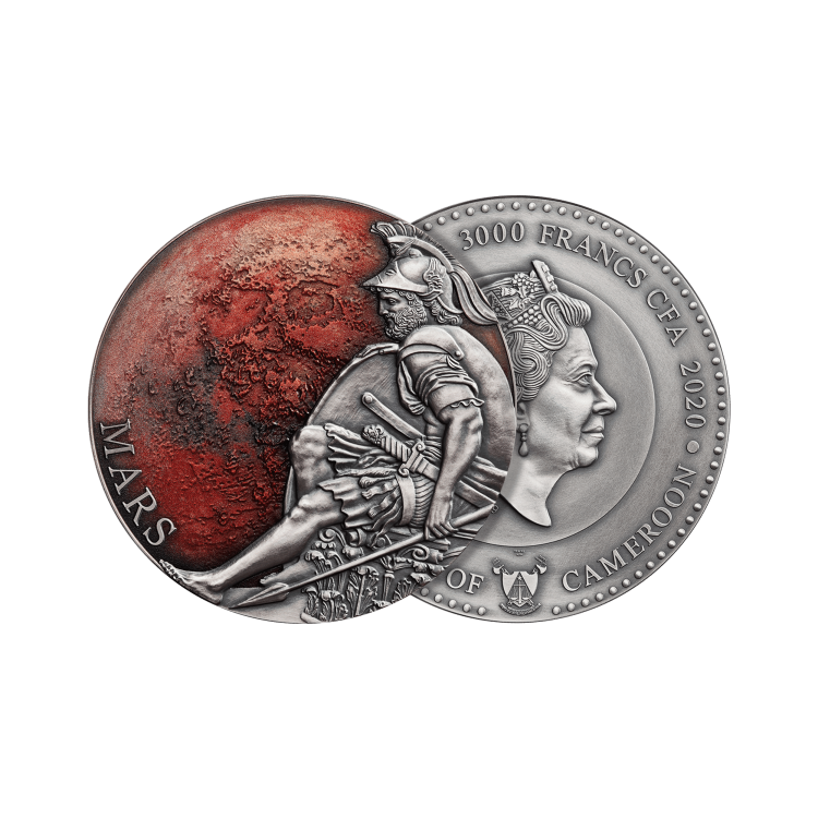 3 troy ounce zilveren munt Kameroen - Mars 2020 perspectief 2