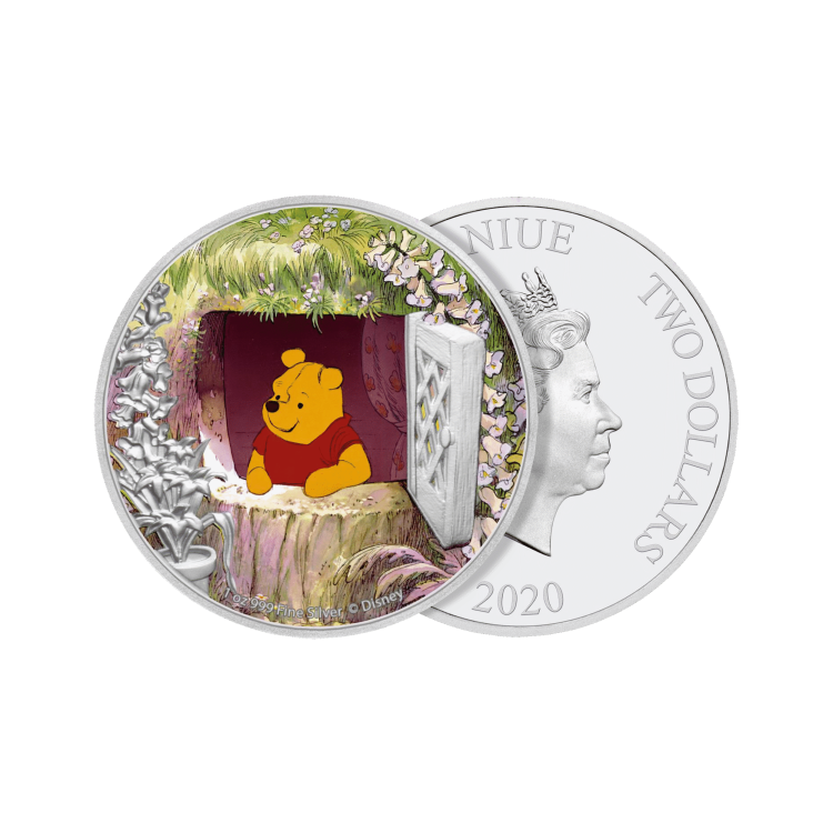 1 troy ounce silver coin Disney Winnie the Pooh 2020 - Proof angle 1