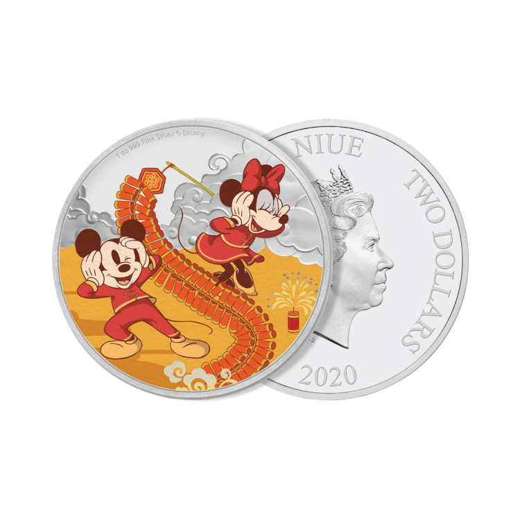 1 Troy ounce zilveren munt Disney Lunar jaar van de muis - welvaart 2020 perspectief 1