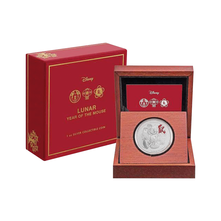 1 Troy ounce zilveren munt Disney Lunar Year of the Mouse 2020 perspectief 3