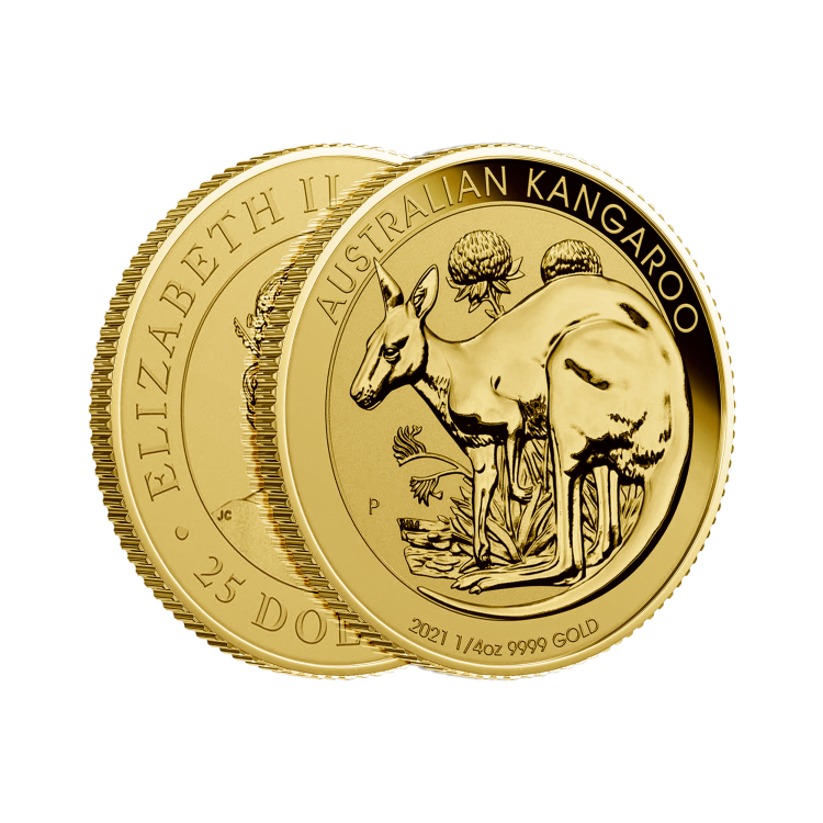 1/4 Troy ounce gouden munt Kangaroo 2021 perspectief 2