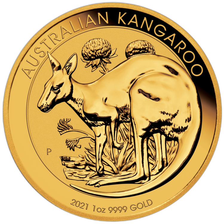 1 Troy ounce gouden munt Kangaroo 2021 achterkant