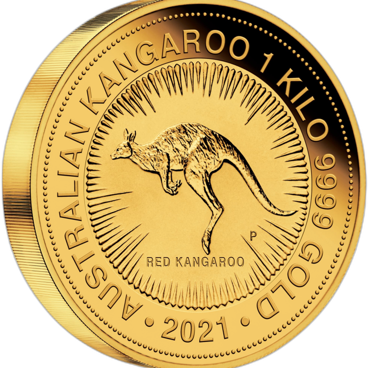 1 Kilo gouden munt Kangaroo 2021 achterkant