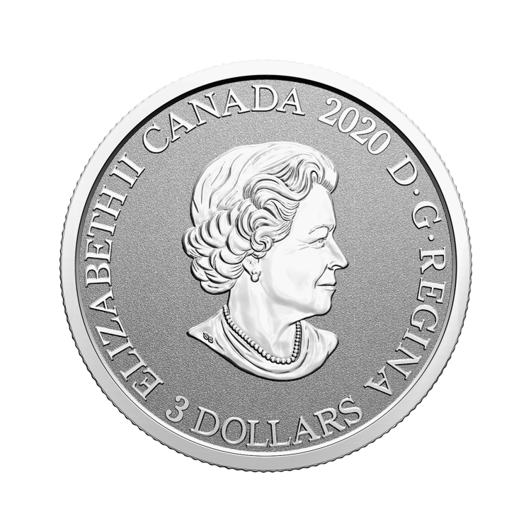 Silver coin Floral Emblems of Canada Purple Violet back