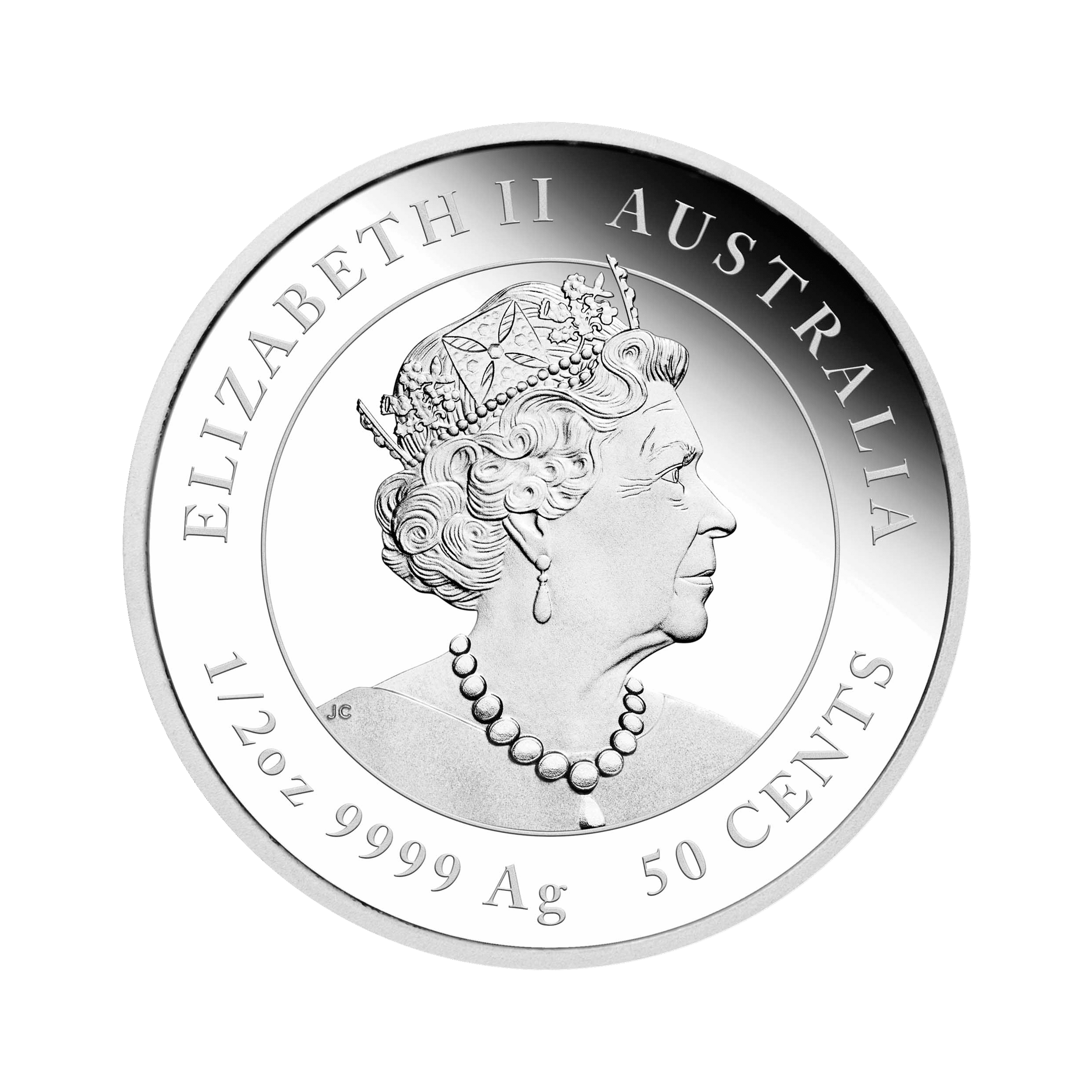 1/2 troy ounce zilveren munt Lunar 2021 Proof achterkant