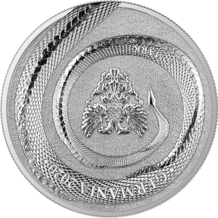 1 Troy ounce zilveren munt Germania Beast Fafnir 2020 perspectief 1