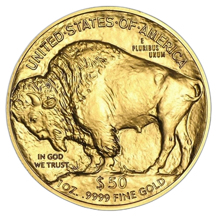 1 Troy ounce gouden munt Buffalo beschadigd achterkant