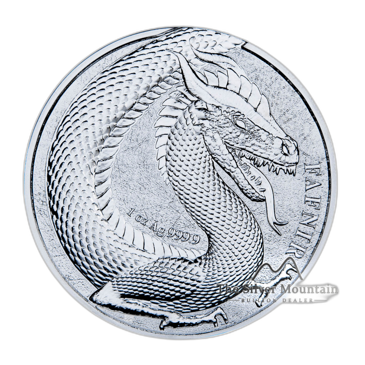 2 x 1 oz zilveren munt Germania Beast Fafnir 2020 met capsule perspectief 2