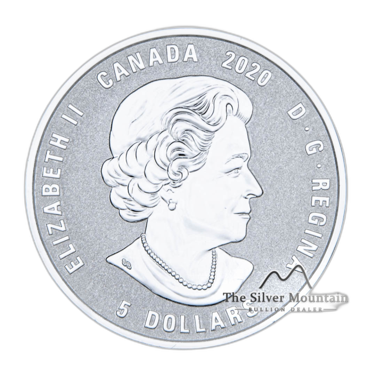 Zilveren munt oktober Birthstone Swarovski 2020 perspectief 2