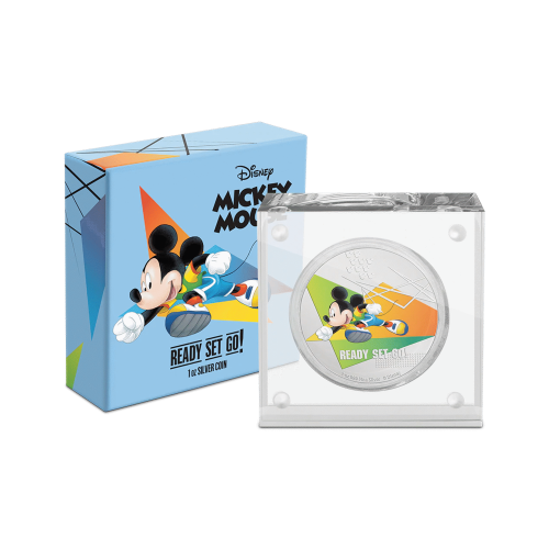 1 troy ounce zilveren munt Disney Mickey Mouse - ready set go proof 2020 voorkant