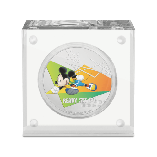 1 troy ounce zilveren munt Disney Mickey Mouse - ready set go proof 2020 voorkant