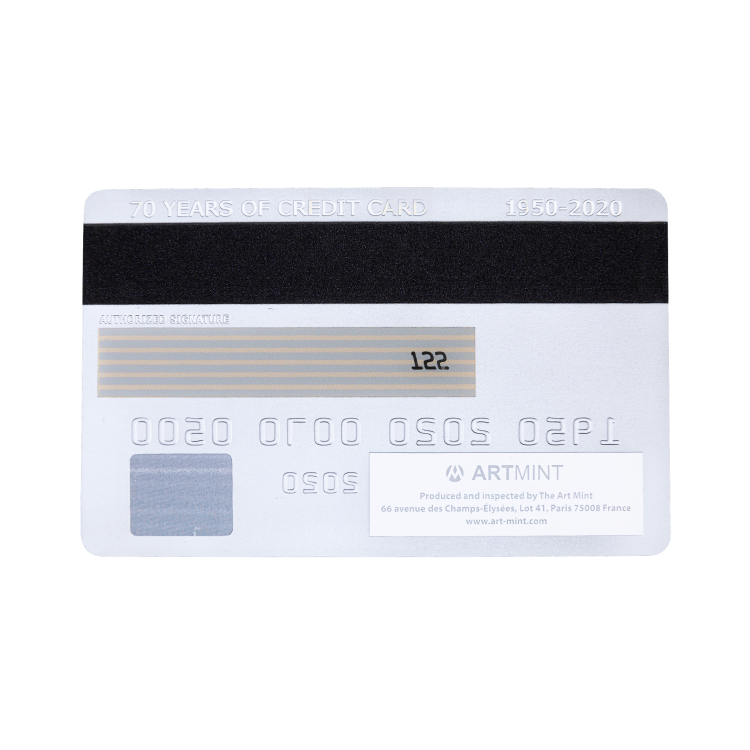1,5 troy ounce zilveren credit card munt 2020 achterkant