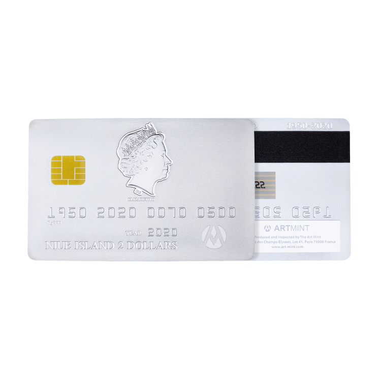 1,5 troy ounce zilveren credit card munt 2020 perspectief 1