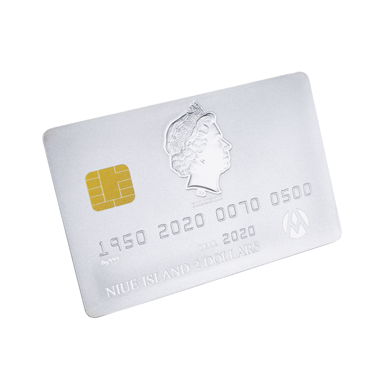 1,5 troy ounce zilveren credit card munt 2020 perspectief 2
