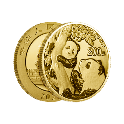 15 gram gouden munt Panda 2021 voorkant