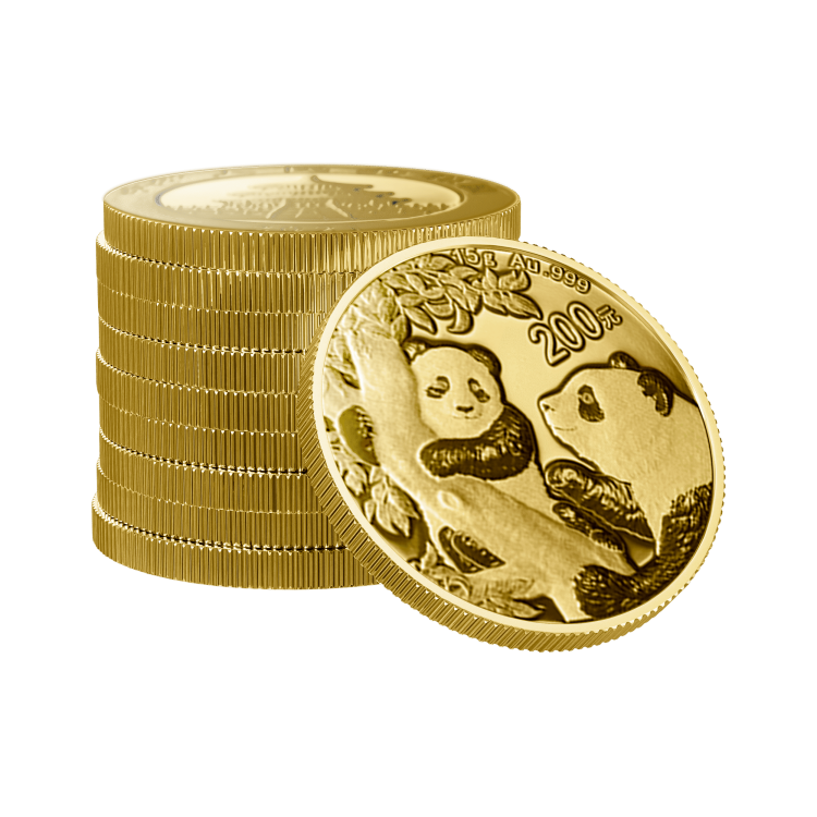 15 gram gouden munt Panda 2021 perspectief 2