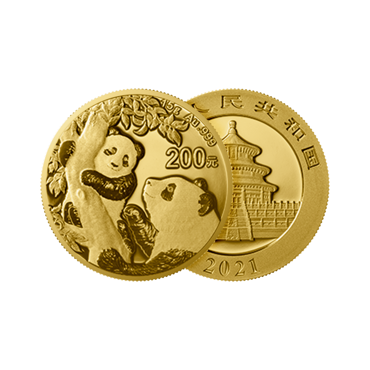 30 Gram gouden munt Panda 2021 perspectief 1