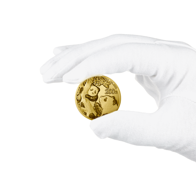 30 Gram gouden munt Panda 2021 perspectief 4