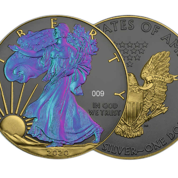 1 troy ounce zilveren munt American Eagle Chameleon 2020 perspectief 4