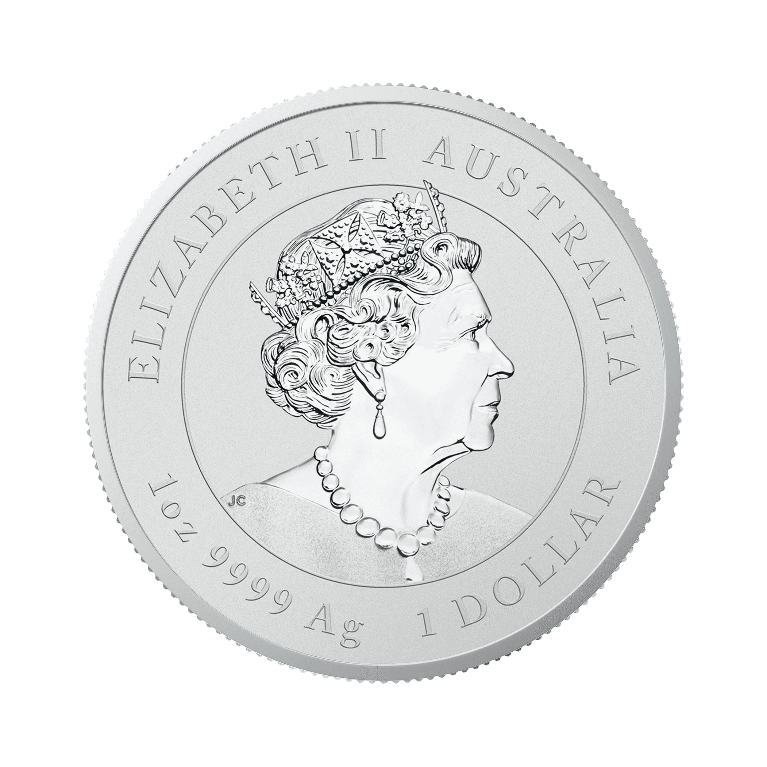 1 troy ounce zilveren munt Lunar 2021 achterkant