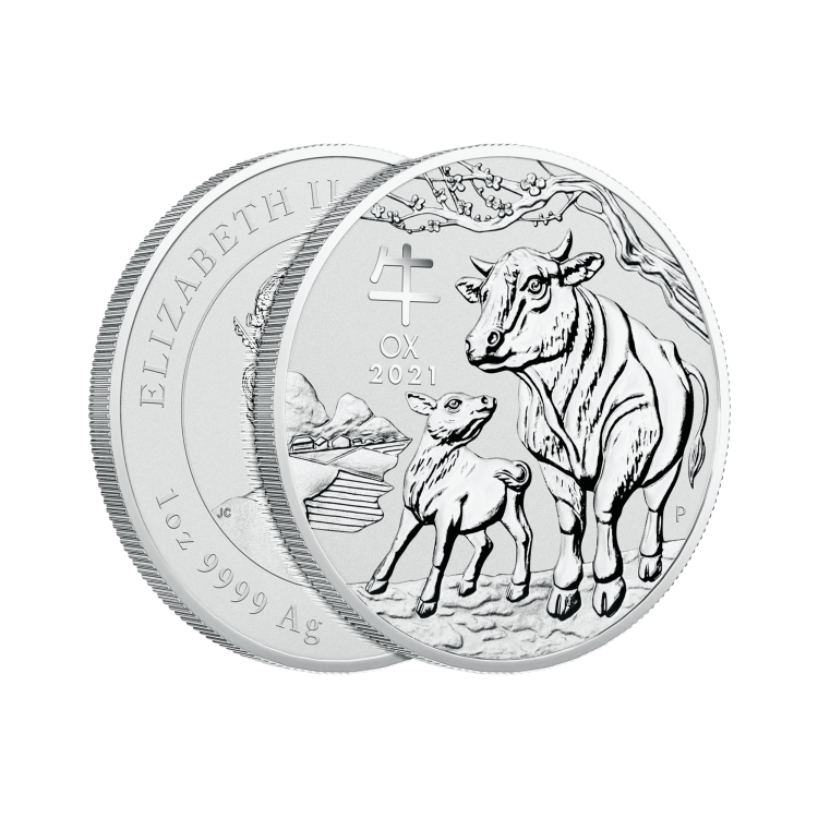 1 troy ounce zilveren munt Lunar 2021 perspectief 1