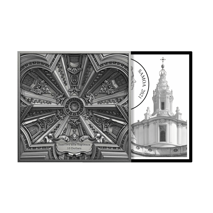 Zilveren munt koepel in de Sant Ivo alla Sapienza 2021 perspectief 2