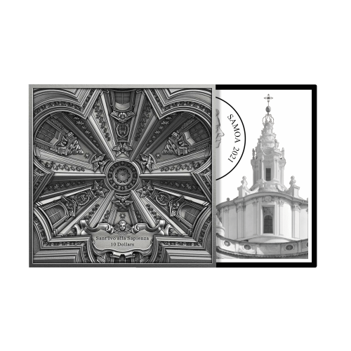 Silver coin Dome Sant Ivo alla Sapienza 2021 front