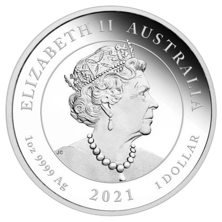 1 troy ounce zilveren munt one love 2021 proof perspectief 1