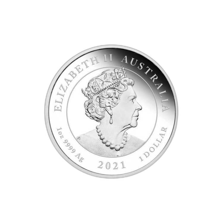 1 troy ounce zilveren munt Happy Birthday 2021 Proof perspectief 2