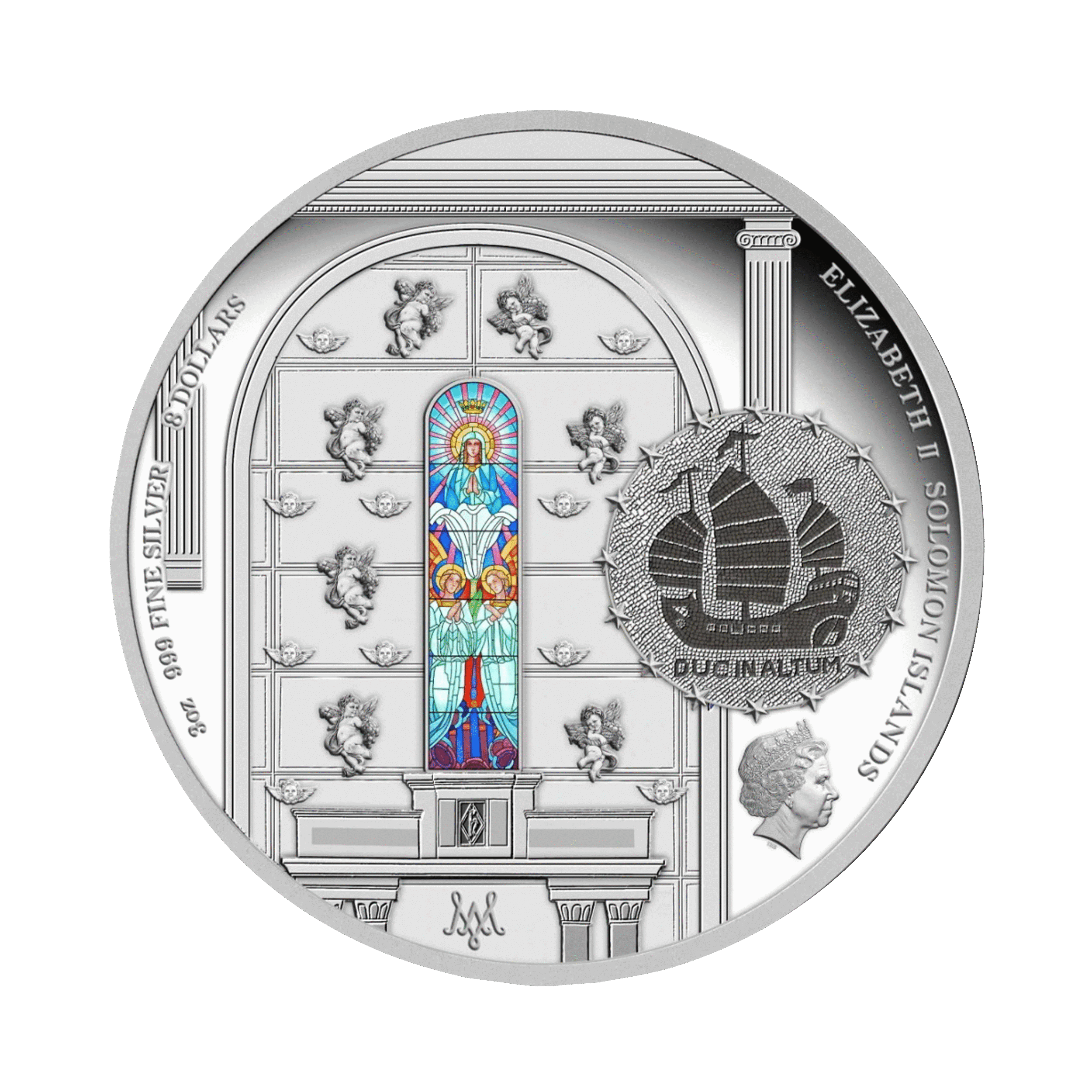 3 troy ounces silver coin Cathedral of Macau 2020 Proof back