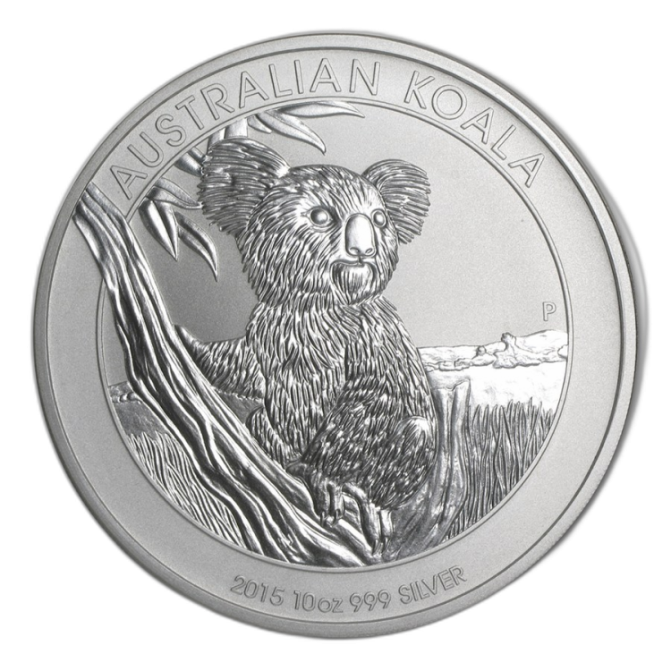 10 Troy ounce zilveren munt Koala 2015 voorkant