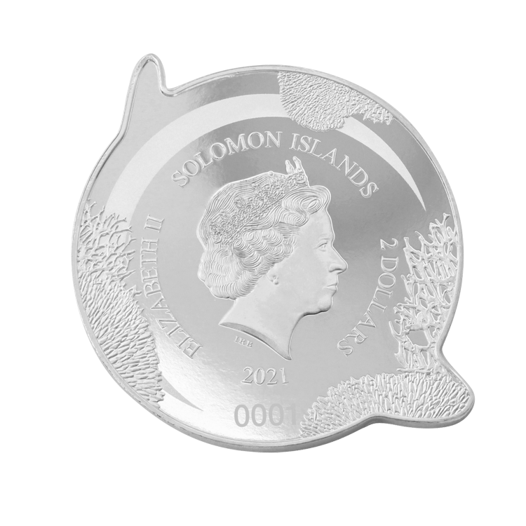 1 troy ounce zilveren munt walvishaai 2021 prooflike achterkant