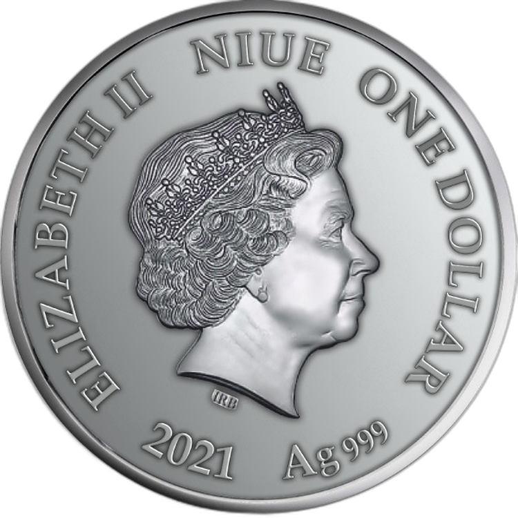 1/2 troy ounce zilveren munt motherhood 2021 Proof achterkant