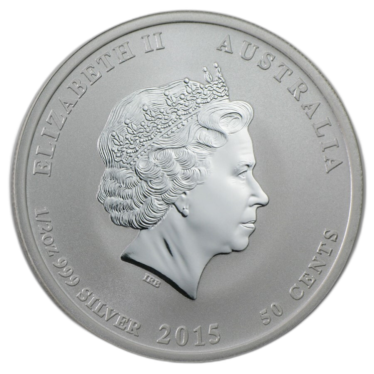 1/2 Troy ounce zilveren munt Lunar 2015 achterkant