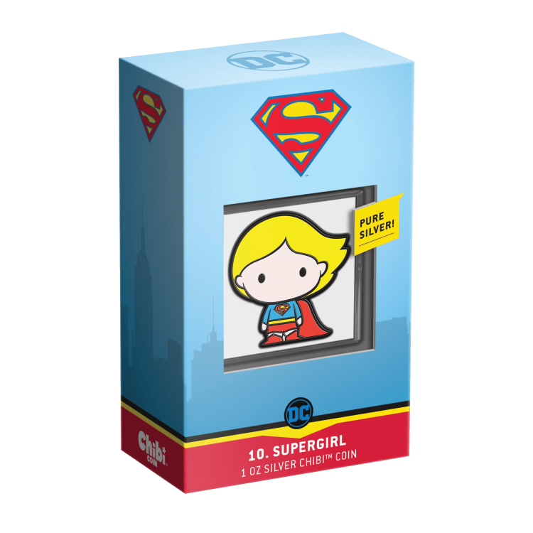 1 troy ounce silver coin supergirl 2021 Proof angle 2