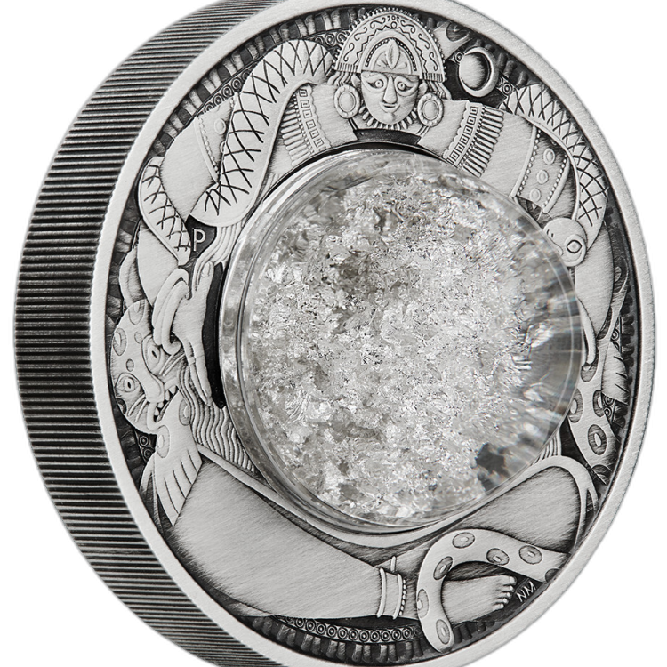 2 troy ounces silver coin tears of the moon 2021 angle 1