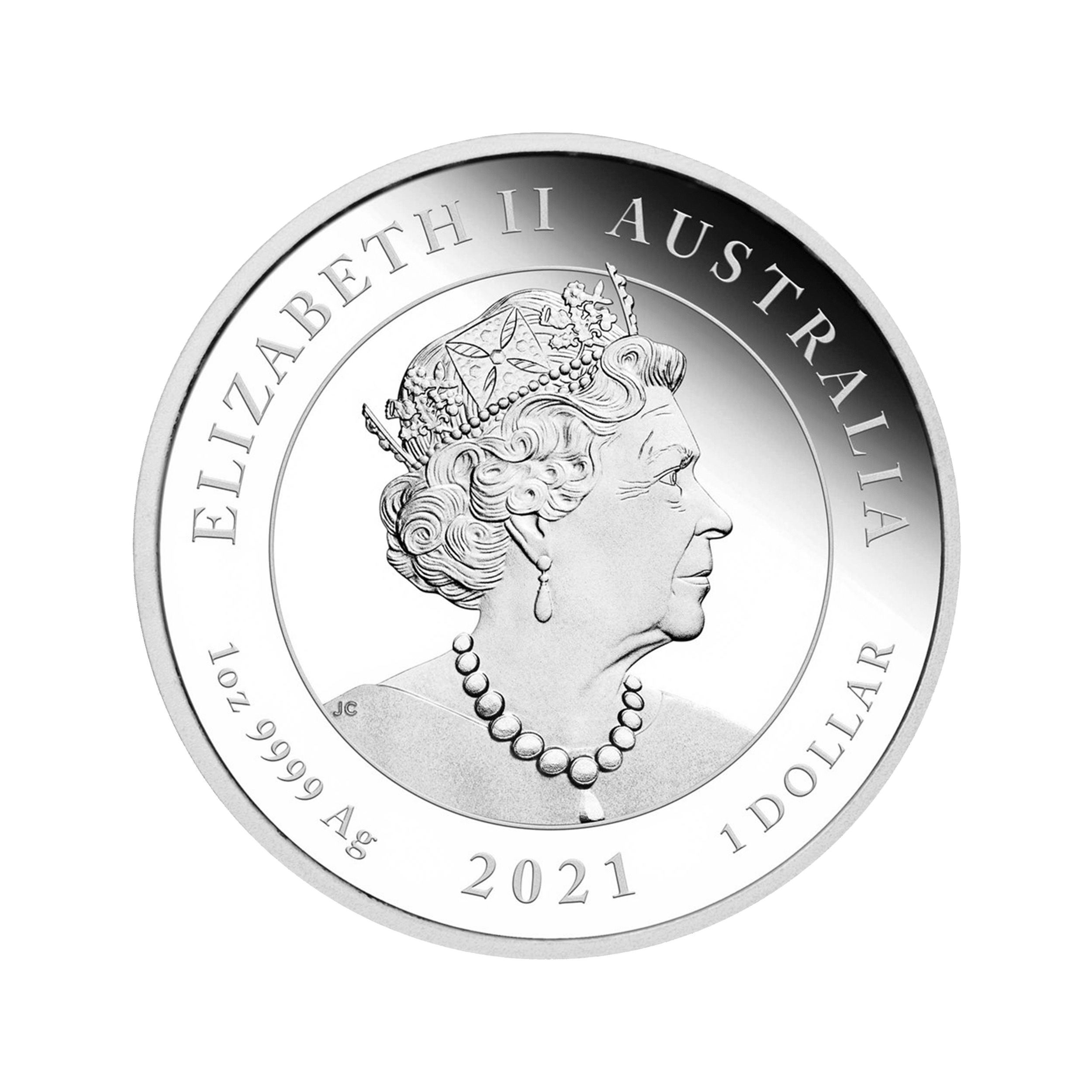 1 troy ounce zilveren munt Quokka gekleurd 2021 proof achterkant