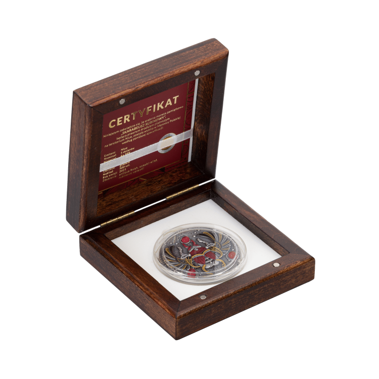 2 troy ounce zilveren munt Ruby Scarabeus 2021 perspectief 2